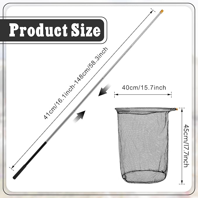 Windyun Chicken Catcher Poultry Catch Net with Stainless Steel Telescopic Pole for Outdoor Poultry(15.75 x 17.72 Inch Net with 4.92 ft Pole)