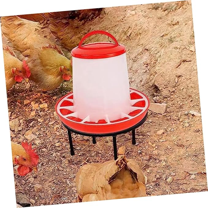 Garneck 2pcs Sturdy Metal Chicken Feeder Support Rack Coop Waterer Holder Accessories for Chick Dust Bath