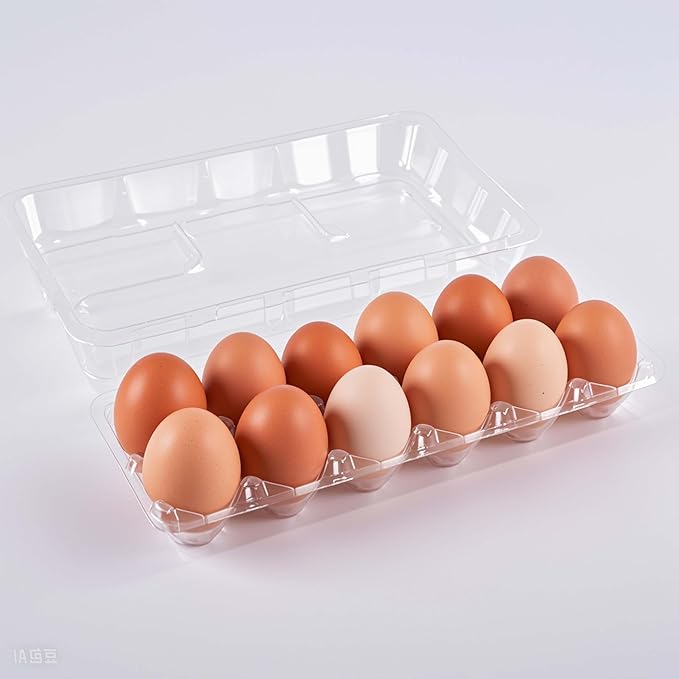 60 pc Plastic Bulk EggCarton,clear egg carton cheap bulk, Suitable For Storing Egg in Farmers' Markets, Supermarkets, Kitchens(2 * 6)