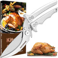 Heavy Duty Poultry Shears - Kitchen Scissors for Food, All Purpose - Chicken & Fish Shears - Easily Separable, Dishwasher Safe (Silver)