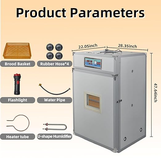 440 Egg Digital Cabinet Incubator，Poultry Hatching Breeding Cabinet Incubator for Auto Egg Turning, Temp/Humidity Control, Thermostatic for Chicken/Duck/Goose/Quail Bird.