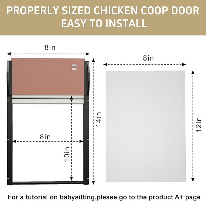 Automatic Chicken Coop Door, Chicken Door Programmable with App,Solar Chicken coop Door.Chicken Coop Door Timel& Light Sensor,Anti-Pinch,Remote Control,USB Rechargeable