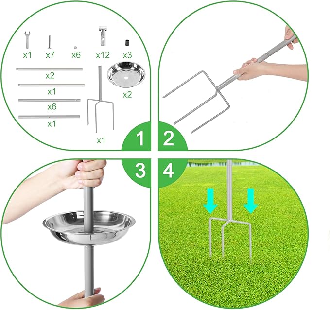 Tuenort 5FT Chicken Perch Toys for Coop Chickens in Chick Ladder, Chicken Perch Roosting Bars with 3-Prong Metal Ground Plug & Adjustable and Replaceable Solid Plastic Bar