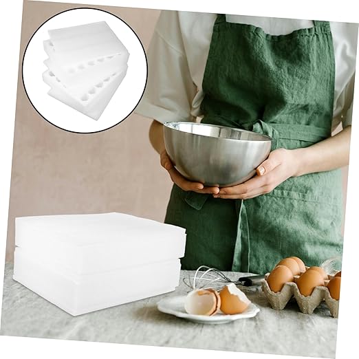 IMIKEYA Reusable Quail Egg Holder Foam Pad for Transportation Shock-absorbing Egg Crate for Refrigerator Storage Capacity Tray White