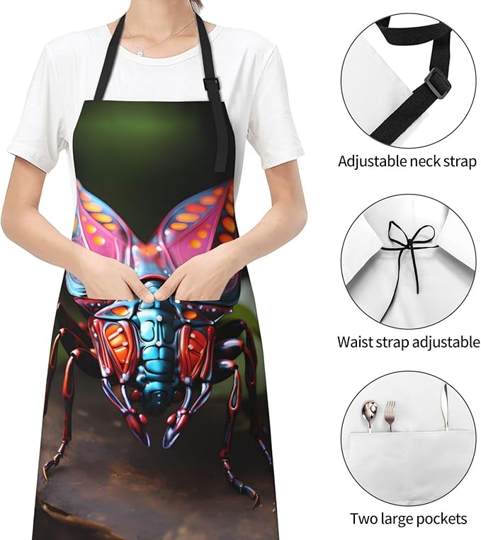 Tyrannosaurus rex Heavy Duty Waterproof Apron with Pockets for AdultsResistant Grilling, Gardening, Painting