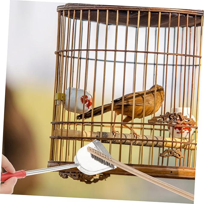 2pcs Bird Cage Cleaning Tools Set Brush Shovel for Parrot and Birds Efficient Waste Removal for Tidy Habitats Essential Pet Supplies