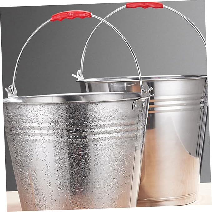Stainless Steel 304 Milk Bucket with Lid Thickened Round Water Container for Farm Use Multipurpose Heavy-Duty Milk Storage Bucket Non-Magnetic