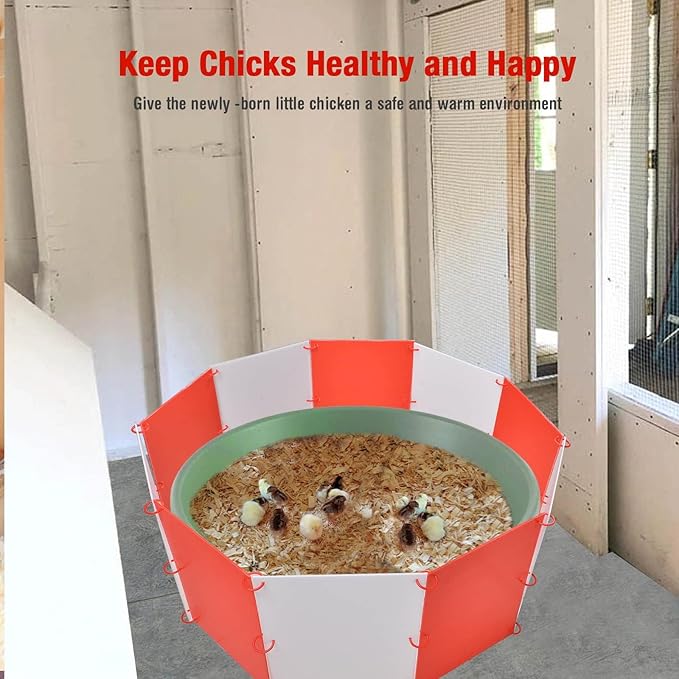 Brooder Box for Chicks, Adjustable Shape & Large Space Chicken Brooder Kit Holds Up to 15 Baby Chicks, Durable & Strong Chicken Brooder Box for Safe Growing, Easy to Store & Clean