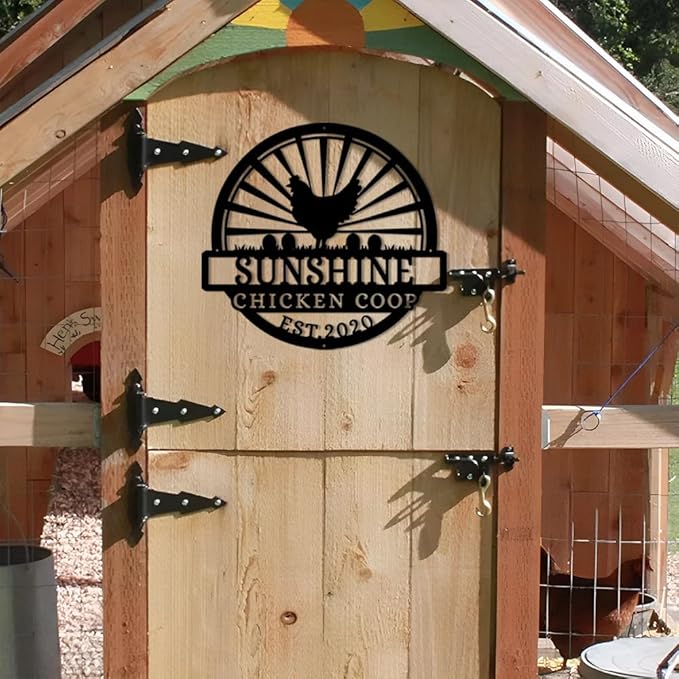 Luxury Personalized Chicken Coop Metal Sign, Custom Metal Chicken Farm Sign, Chicken Sign, Chicken Hen House Sign, Hen Hourse Decorations, Farmer Gifts, Chicken Coop Decor 2