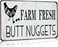 Funny Chicken Gifts Chicken Farm Fresh Butt Nuggets Tin Sign for Home Farm Chicken Coop Farmhouse Kicthen Garden Decor 8 X 12 Inch (3189)
