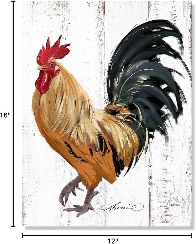 Rooster Kitchen Decor Wall art - Farmhouse Canvas Painting Picture Prints Artwork for Home Kitchen Decor