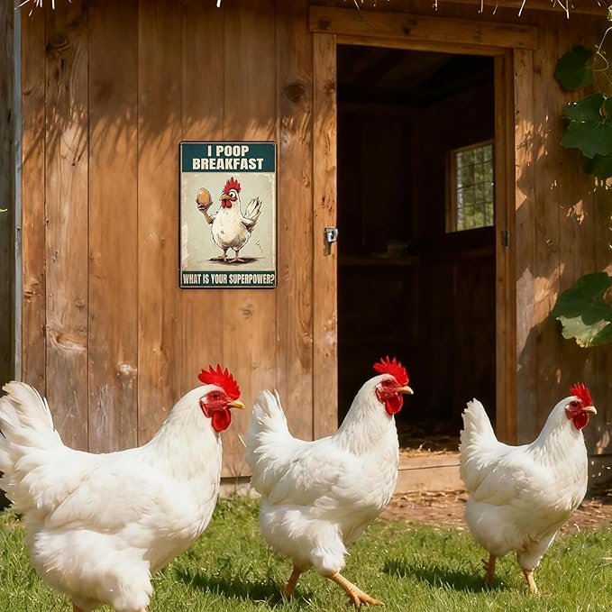 Funny Chicken Coop Sign Chicken Kitchen Decor Farmhouse Home Decor Outdoor Yard Metal Sign For Home Garden 8×12 Tin Sign
