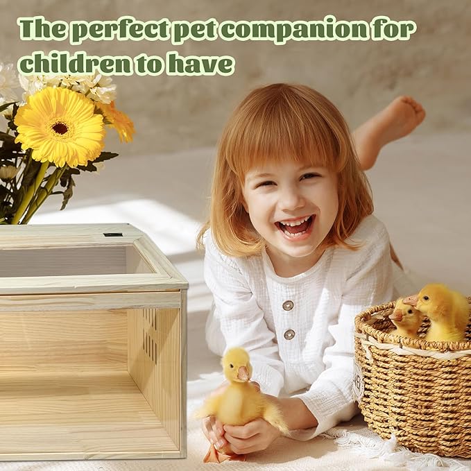 19-Piece Large Chicken Brooder Box 32", All-in-One Kit, Brooder Box with Heat Lamps, Pee Pads, Thermometer, Cleaning Tools, Brooder for Chicks, Quail, Hamsters, Up to 35 Chicks Capacity, Pattern B