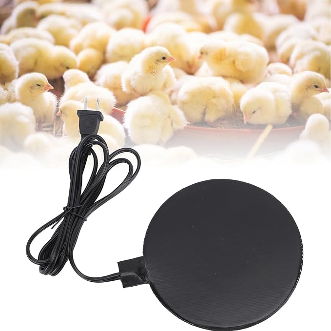 Dilwe Poultry Water Warmer,Heated Chicken Waterer with 5.7ft Power Cord 35W Silicone Poultry Water Heater Base for Chicken Coop Metal Bucket