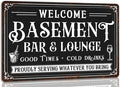 Generic Welcome Basement Bar and Lounge Metal Sign Lounge Accessories Decor Vintage Metal Tin Signs Farmhouse Patio Porch Home Wall Decorations 8x12 Inch