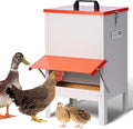30lbs Automatic Chicken Feeder and Duck Feeder，Large Poultry Feeder for Chickens, Ducks, Geese, Pigeons, Dogs, Cats (Orange)