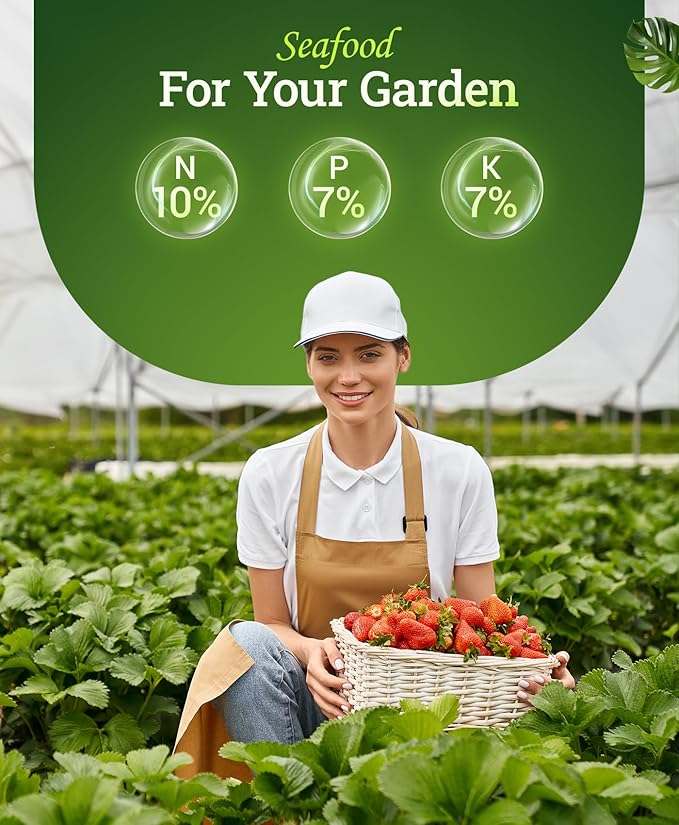 FoxFarm Marine Cuisine All Purpose Fertilizer - 10-7-7 Ocean-Based Plant Food with Crab Meal, Seabird Guano & Kelp - Slow Release Fertilizer for Vegetables, Flowers, Roses & Container Plants - 4 lb