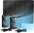 15W Solar Fan, Dual Metal Shell Exhaust Fan Kit for Chicken Coops, Greenhouses, Sheds, Pet Houses, and Windows