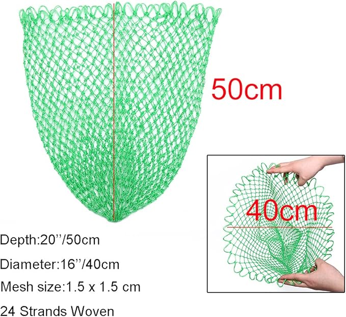 Fishing Net Replacement Netting Fishing Landing Net Replacement Net for Freshwater Saltwater Fishing Green 6 Sizes