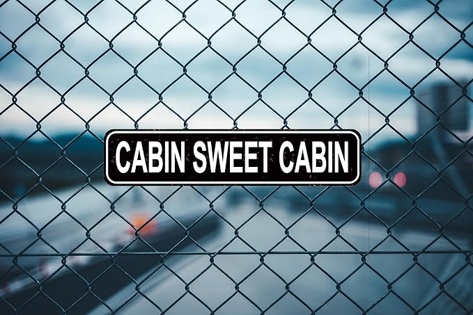 Cabin Sweet Cabin Vintage Metal Tin Sign - Rustic Cabin Decor Wall Art - Cabin Sign - Perfect for Lodge, Farmhouse & Cabin - 16 x 4 Inch