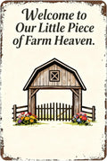 Vintage Metal Sign Welcome to Our Little Piece of Farm Heaven. Tin Sign Decor Retro Wall Decor For Home Coffee Bar Funny Aluminum Sign 16x12 inch