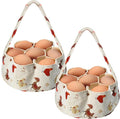 2 Pieces Egg Basket Mini Egg Collecting Bags Gathering Basket with 7 Pouches for Easter Farmhouse Chicken Hen Duck Goose Housewife Garden Transporting Storage, 8 x 2.6 Inch(Retro)