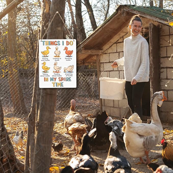 Duck Gifts Sign Funny Duck Coop Accessories Duck Signs Humor Decor for Home Farm Duck-Coop Kitchen Garden Yard Country Decor 8x10 Inch