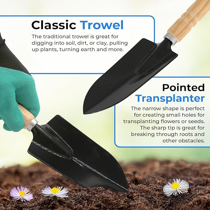 Scuddles All-in-One Gardening Tool Set with Large Storage Tote – Durable, Rust-Resistant Hand Tools with Ergonomic Grip for Digging, Weeding & Planting – Ideal Garden Gift for Women, Men & Beginners