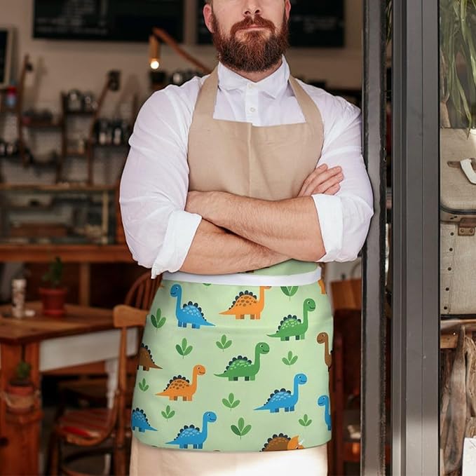 Unisex Half Waiter Waist Short Apron Waterproof Chef Works Waitress Aprons