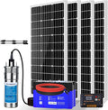 ECO-WORTHY 24V Solar Well Pump Kit - Submersible Stainless Steel Pump for Well, Pond, Farm, Home | 4x100W Mono Solar Panels, 50AH Lithium Battery & Controller | 3-Package Delivery