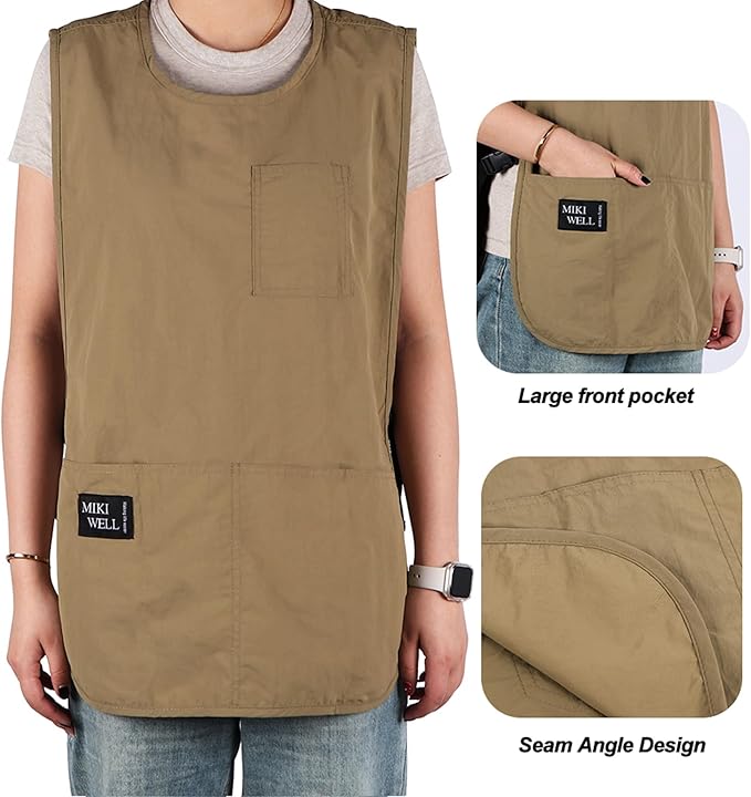 Waterproof Unisex Cobbler Apron with 4 Pockets Vest Style Ultralight Chef Waiter Work Overalls