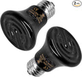 Ceramic Heat Emitter, 50W Mini Reptile Heat Lamp, No Light Emitting Turtle Heater, Efficient Heating Solution for Aquariums, 2 Pack for Optimal Temperature Control