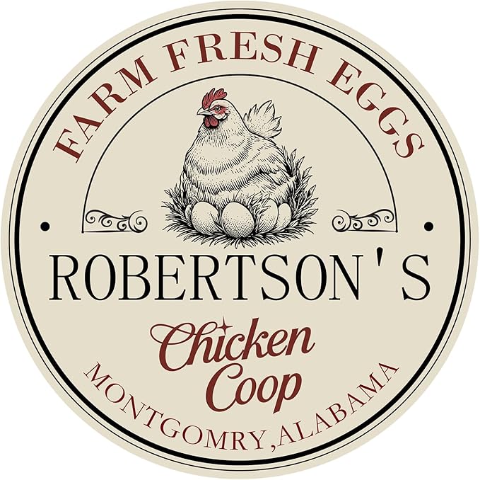 Custom Chicken Coop Metal Sign, Personalized Farmhouse Wall Decor, Vintage Fluffy Butt Hut Decor, Custom Name Sign for Farm, Gifts for Chicken Lovers