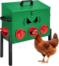 Large Capacity Automatic Chicken Feeder, 8 Port Chicken Feeder, 48LB Metal Chicken Feeders with Locking Lid & Adjustable Legs, No Waste Chicken Feeder, Green