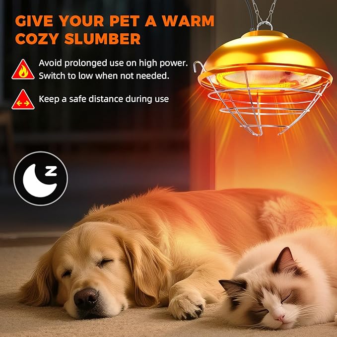 350 Watt Chicken Coop Heater, Hanging Heat Lamp for Chickens, Waterproof Coop Heaters Outdoor for Chicks, Dogs, Cats, Poultry, Pet, Greenhouse Plants