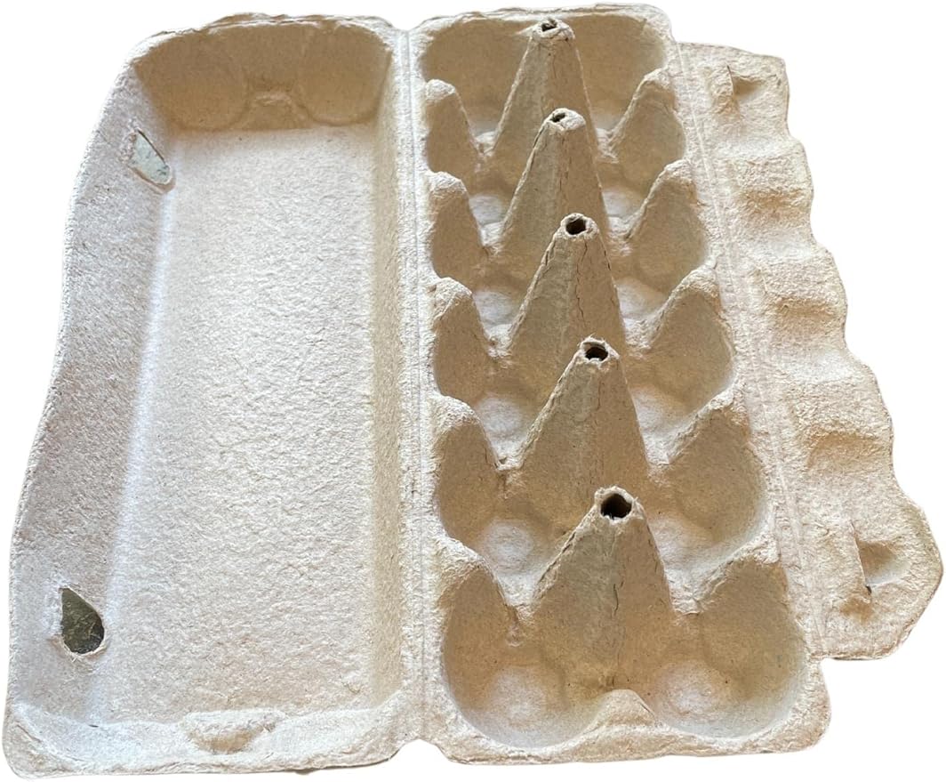 Natural Pulp Egg Cartons Securely Holds One Dozen Eggs or Use for Crafting or Sell Your Large Eggs (24)
