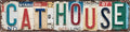 Vintage Cat House Wall Decor Street Signs Cat Lover Metal Tin Signs 4x16 in