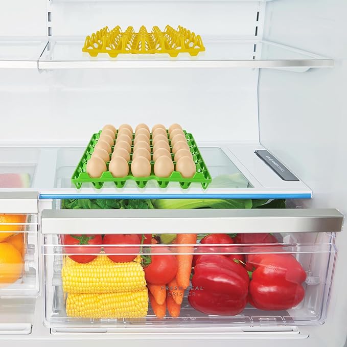 16 Pack Plastic Egg Tray Egg Crates, 30-Egg Flats Egg Cartons, Stackable Egg organizer Crates for Home Chicken Farmers, Plastic Egg Crate Hold Multiple Eggs for Storing, Sorting, Shipping Eggs
