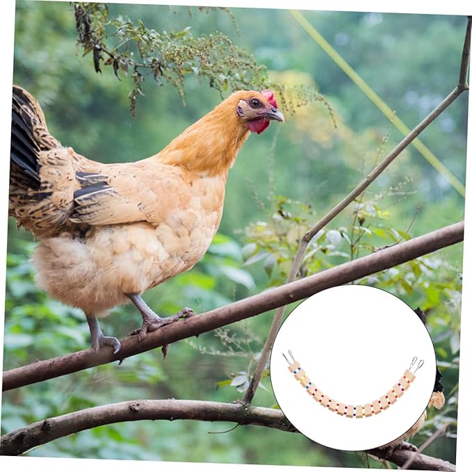 Yardwe Chicken Coop Swing Toy Wood Stand Perch Chicken Roosting Bars Toys for Coop Poultry Decor