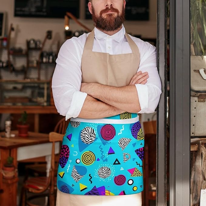 Unisex Half Waiter Waist Short Apron Waterproof Chef Works Waitress Aprons
