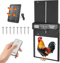 Automatic Chicken Coop Door, Large Aluminum Alloy Door with Timer & Manual Modes, Anti-Pinch Safety, Programmable LCD Controller for Secure Poultry Access(Black)