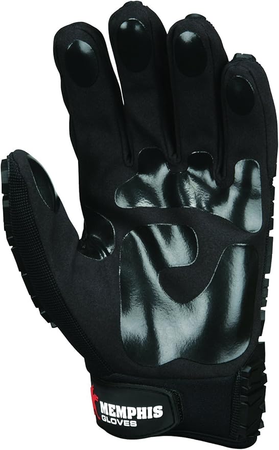 MCR Safety Gloves PD2904XXL Predator Multitask Fabric, Tire Tread Back, Breathable, and Durable Synthetic Leather Palm Gloves, Black, 2X-Large, 1 Pair