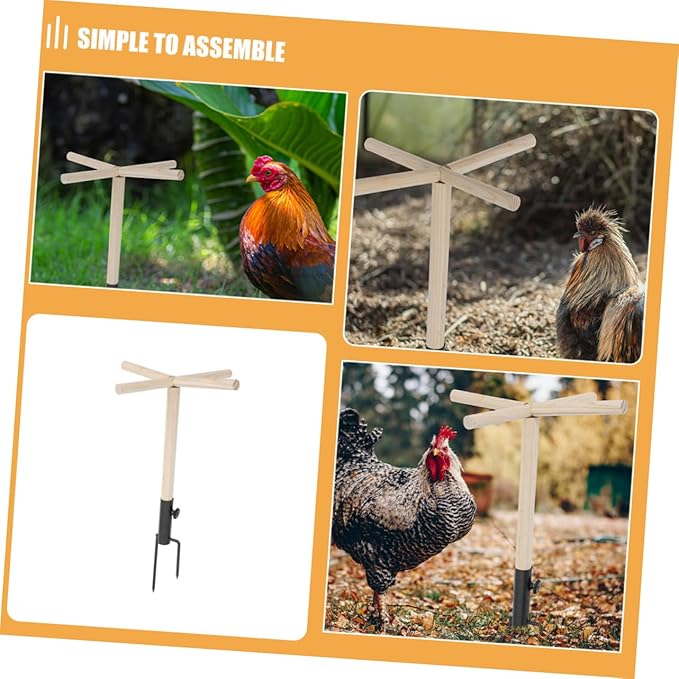 Chickens and Parrots Roosting Bar Wooden Bird Perch Stand Comfortable Chicken Coop Toy Multi-Functional