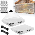 2pcs 4x7ft Chicken Coop Covers Accessories for Winter - Easy to Install Waterproof Chicken Run Tarp with Elastic Cords & Ropes