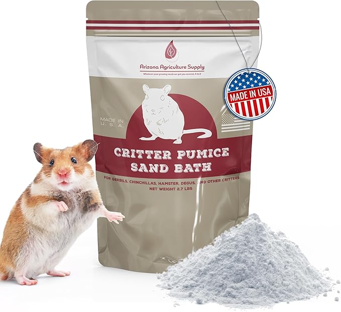 Natural Critter Dust Bath (2.7 lbs) – Crystalline Silica-Free – Made in USA – Perfect for Hamsters, Chinchillas, Gerbils, Chickens, and More