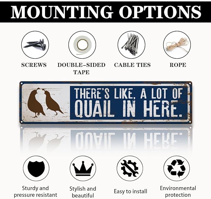 Quail Metal Signs, There's Like A Lot Of Quail in Here Sign 15.8x4 inches, Decorative Metal Tin Signs for Farm, Home, or Garden, Quails House Sign, Quails Lover Gift