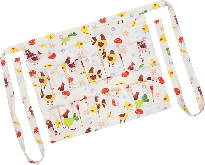 Eggs Collecting Apron, Cotton Twill, Multiple Pockets, Durable and Protective - Sturdy Design, Machine Washable, Ideal for Cooking and Farm Use (L(13x7x2.6cm/5.1x2.8x1in))