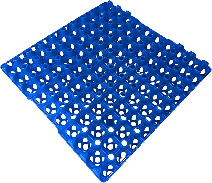 Hen's Choice 90 Egg Plastic Trays for Quail, Pigeon, Dove, Birds. Incubator Flat Carton (Blue, 12 Pack)