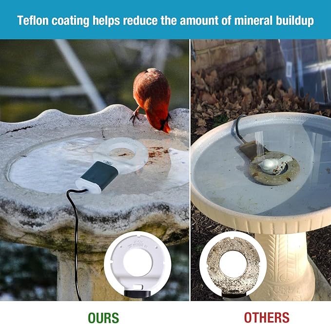 250W Chicken Waterer Heater, Aluminum Utility De-Icer for Farm & Livestock, Non-Conductive and Anti-Rust Heated Chicken Waterer, Bird Bath Heater Livestock Water Heater for Multiple Using