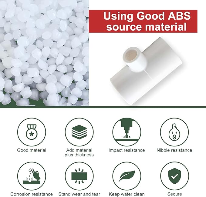 10 Pack Chicken Waterer Tee Fittings, for Threaded Chicken Water Cups, Chicken Waterer Nipples and Poultry Water Feeder, ABS Material, White & Thickened